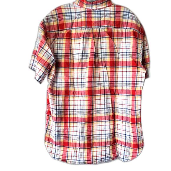Tommy Hilfiger Short Sleeve Plaid Shirt Size Large - Picture 2 of 3